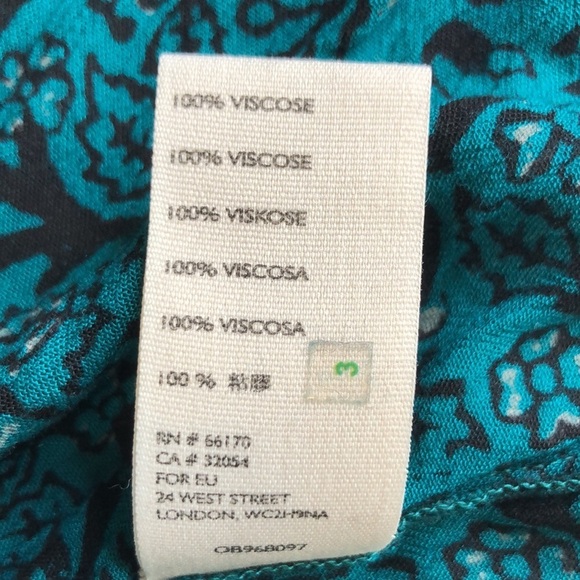 Free People See Ya Later Green Black/Turquoise Smocked Floral Dress Size XS - Picture 11 of 12